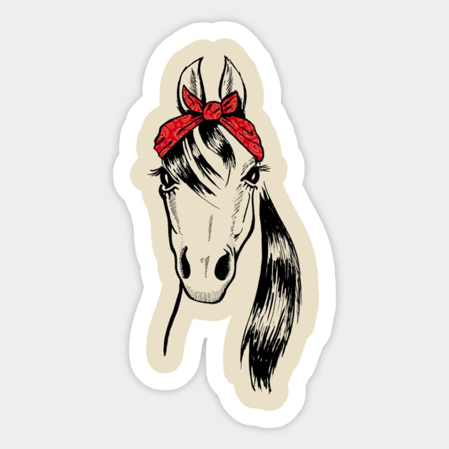 Funny Horse T-Shirts Sticker by fioruna25